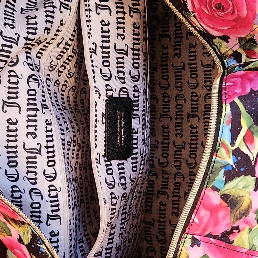 Black Multi Rose Juicy Couture Overnight Bag - Picture 8 of 8